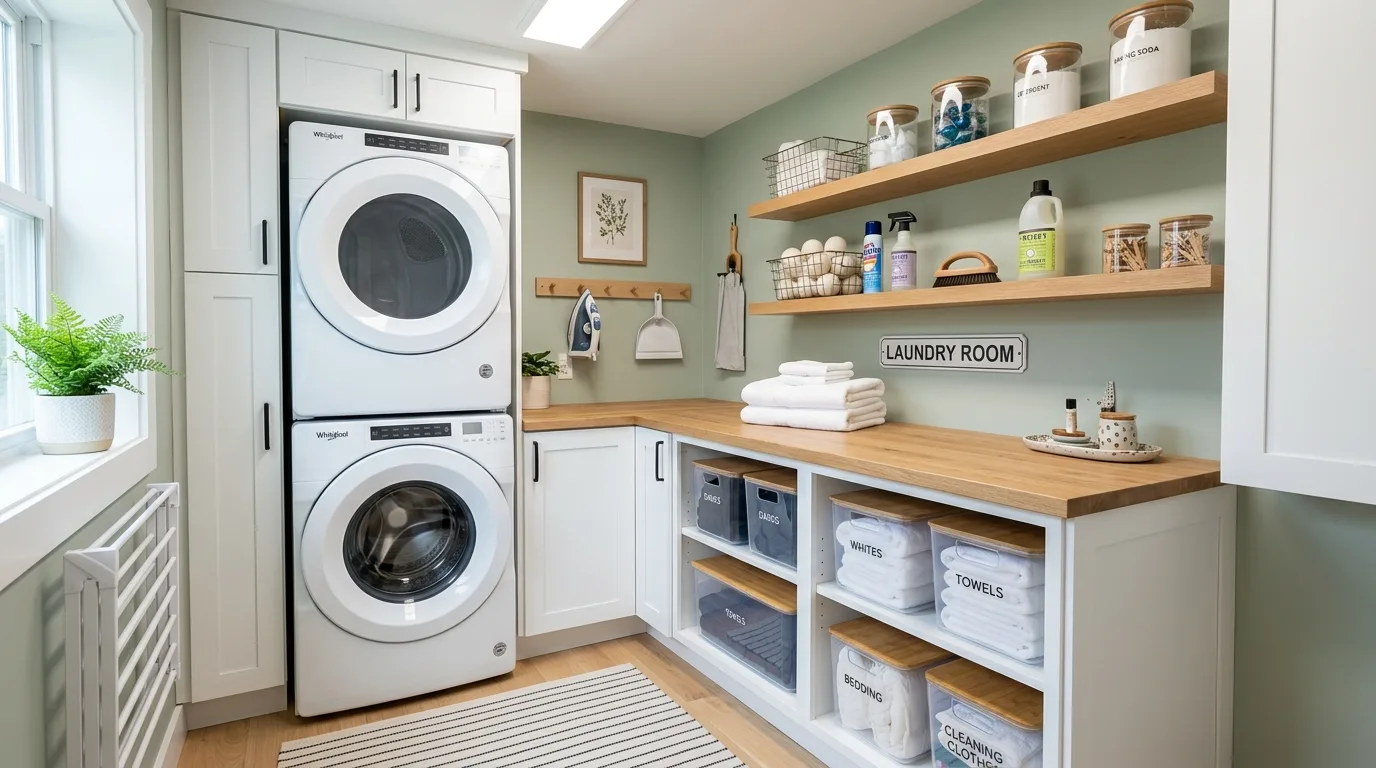 Store by room and by frequency of use inspiration for an organized home.